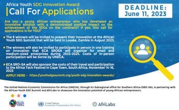 UNECA Africa Youth SDG Innovation Award 2023 for young African Entrepreneurs (Fully Funded to African Youth SDG Summit in Lusaka, Zambia) | Opportunities For Africans